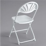 White fan back foldable chair