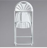 White fan back foldable chair - Image 2